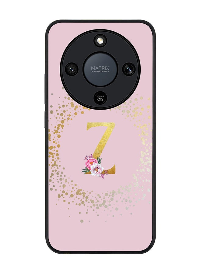 For Honor X9d / Magic8 Lite / X70 Case,Slim fit Camera Protection, Shockproof Thin Phone cover  - Custom Monogram Floral - Z  (Pink )